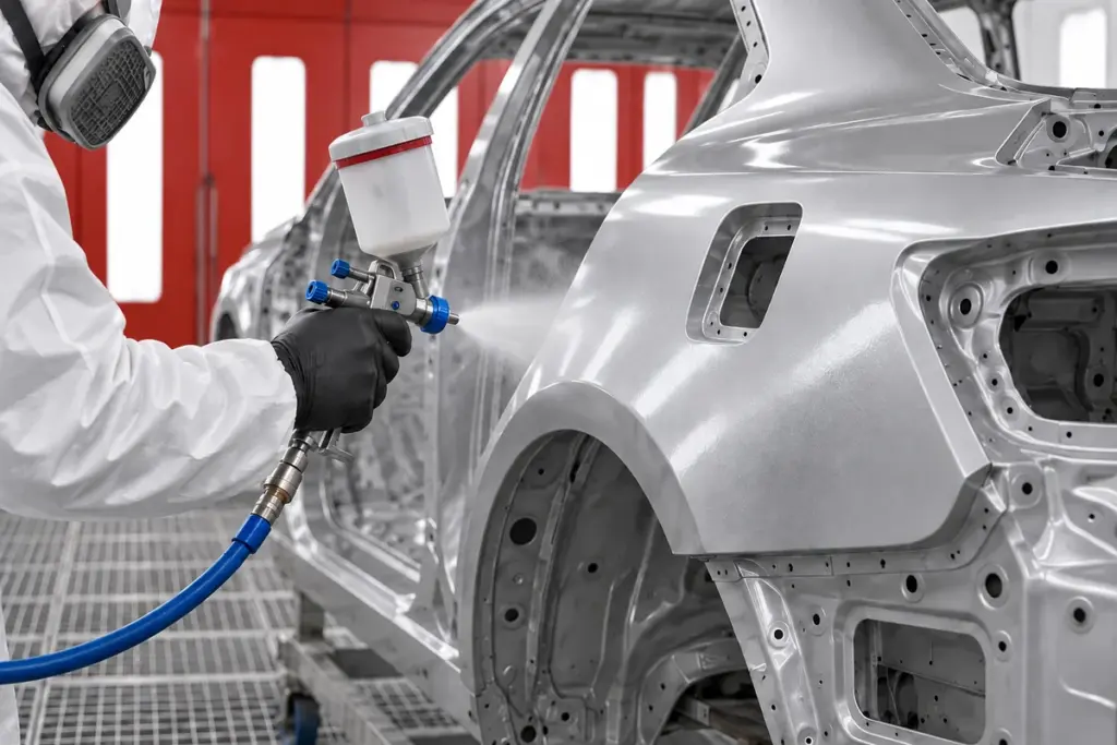 Reparto preparazione e verniciatura carrozzerie
